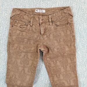 Free People Stella Floral Textured Skinny Jeans, Sz 25